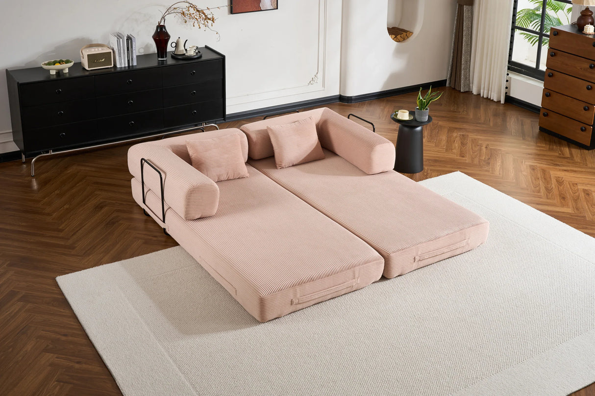 Convertible Corduroy 4-in-1 Sleeper Sofa Bed - Omega Lifestyles