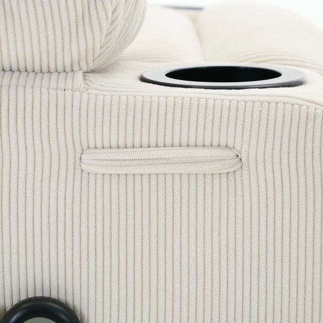 Ivory Remote-Controlled Heated Massage Assistive Recliner - Omega Lifestyles