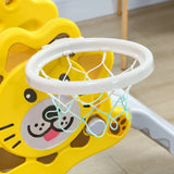 2-in-1 Toddler Slide With Basketball Hoop Indoor Toy - Omega Lifestyles