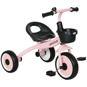Adjustable Seat Toddler Metal Tricycle With Bell Basket - Omega Lifestyles