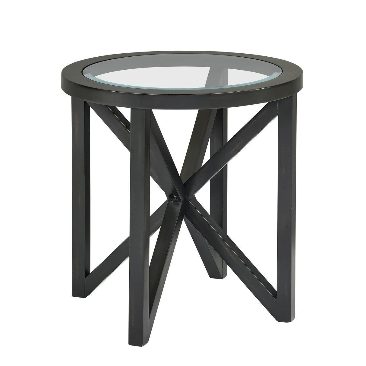 Modern Round Tempered Glass Wood Base Coffee Table - Omega Lifestyles
