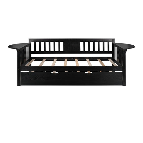 Twin Solid Wood Daybed With Trundle Espresso - Omega Lifestyles