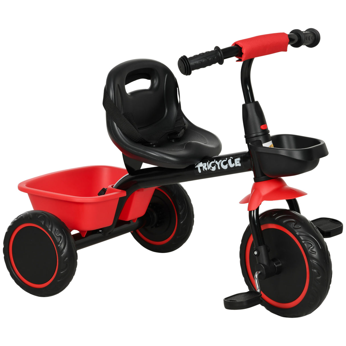 Adjustable Steel Frame Toddler Tricycle With Basket