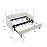 Twin Upholstered Velvet Daybed Frame With Trundle - Omega Lifestyles