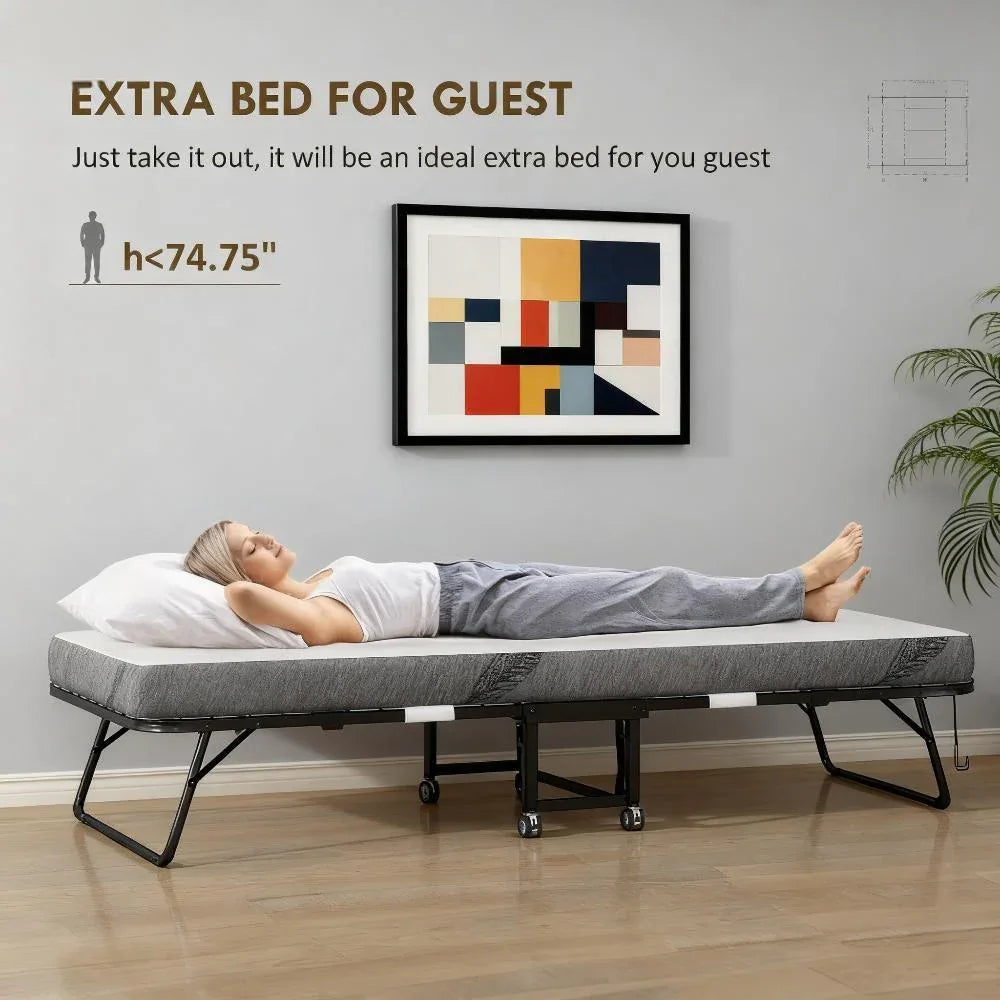 Single Soft 5-Inch Memory Foam Portable Folding Bed - Omega Lifestyles