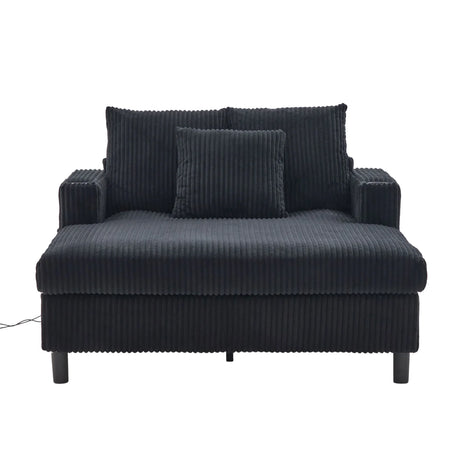 Oversized Corduroy Recliner Sofa With USB Charging - Omega Lifestyles