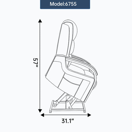 Power Lift Recliner Chair With Heat Massage and Wood Armrests - Omega Lifestyles
