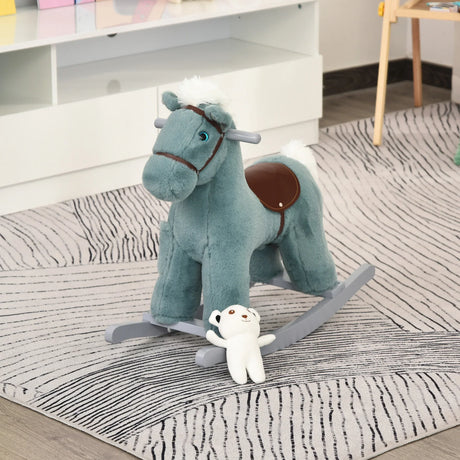 Kids Plush Ride-On Rocking Horse With Realistic Sounds - Omega Lifestyles