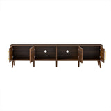 Modern Walnut Fluted Door 78-Inch TV Stand - Omega Lifestyles