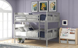 Full Over Full Solid Wood Gray Bunk Bed - Omega Lifestyles