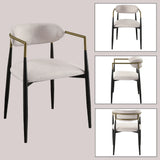 Set of 2 Beige Linen Upholstered Metal Frame Side Chairs - Omega Lifestyles