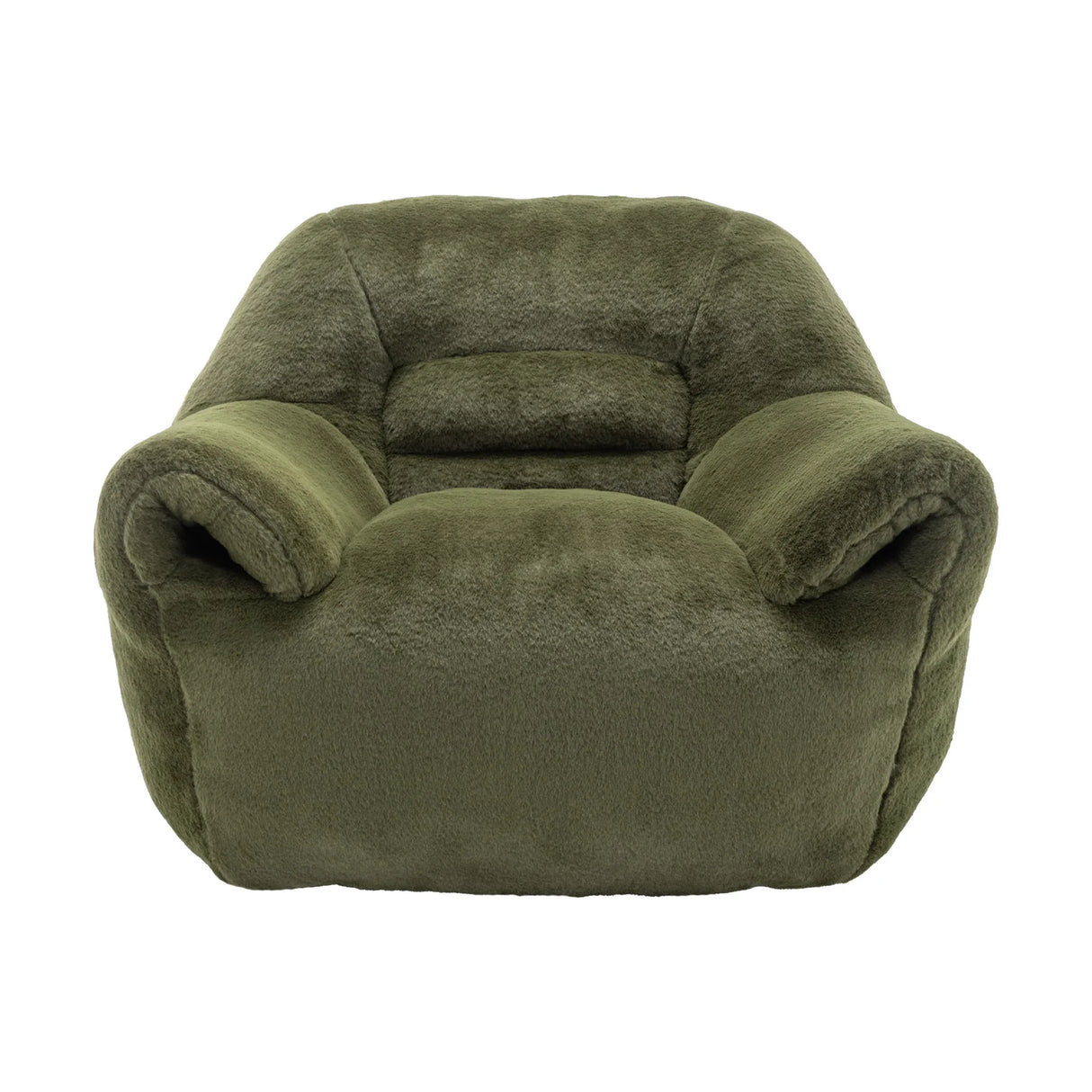 Faux Fur Comfy Bean Bag Chair With Back Support Green - Omega Lifestyles