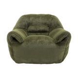 Faux Fur Comfy Bean Bag Chair With Back Support Green - Omega Lifestyles