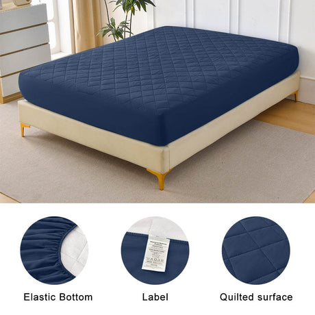 Waterproof Ultrasonic Quilted Cotton Fitted Sheet Queen - Sleep Galleria