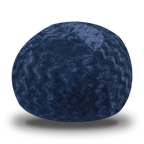 Navy Faux Fur Memory Foam Bean Bag Chair - Omega Lifestyles