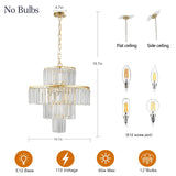 Luxury 4-Tier Crystal Chandelier 12-Light Gold Pendant Light - Omega Lifestyles