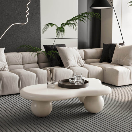 Modern 40-Inch Cloud Shaped Lacquered Coffee Table - Sleep Galleria