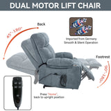 Medium-Firm Chenille Power Lift Recliner Chair With Massage - Omega Lifestyles