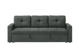 Burleigh Dark Gray Fabric 3-Seat Sleeper Sofa With Tufted Cushions - Omega Lifestyles