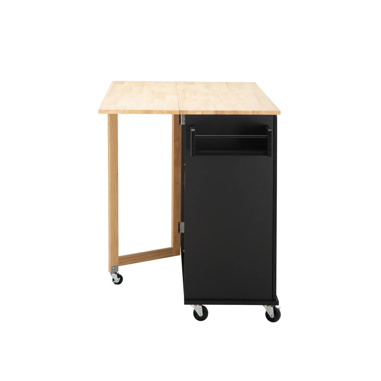 Rolling Kitchen Island Cart With Rubber Wood Tabletop - Omega Lifestyles