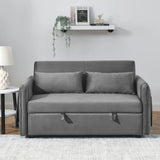 Velvet Convertible Pull-Out Sofa Bed With Pillows - Omega Lifestyles
