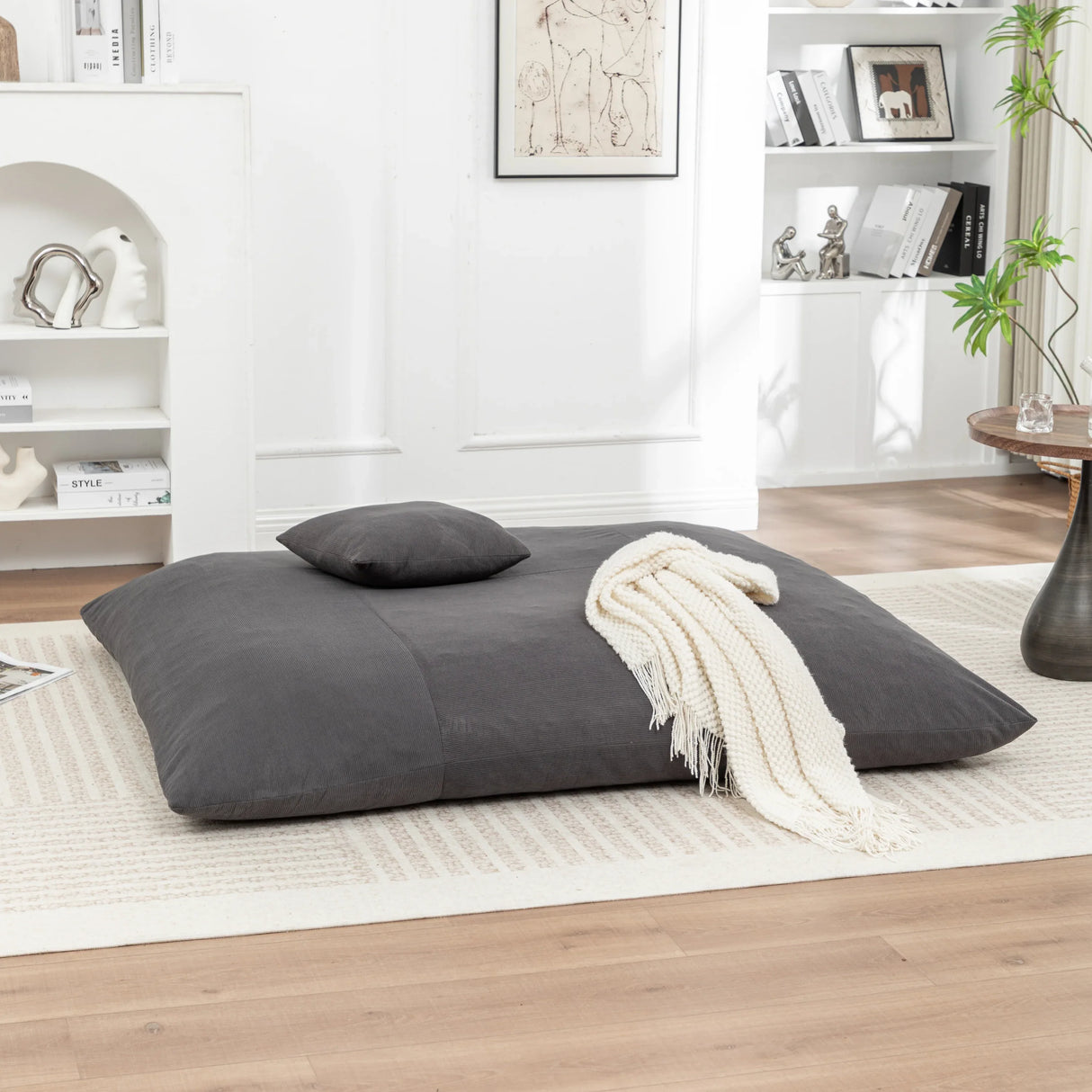 Soft Corduroy Foam Floor Bean Bag Chair - Omega Lifestyles