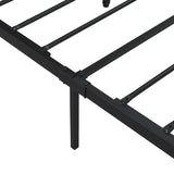 Queen Metal Platform Bed Frame With Wooden Headboard - Omega Lifestyles