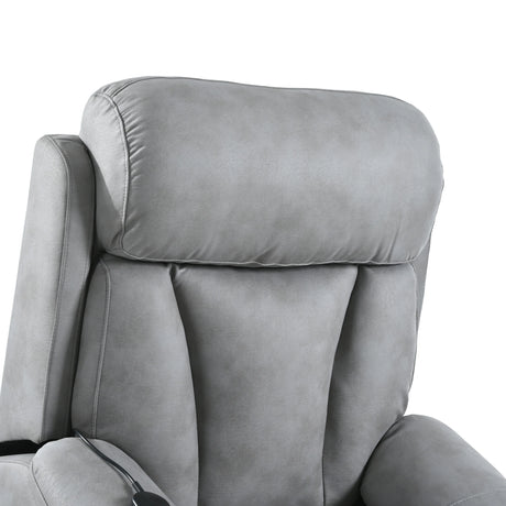 Power Lift Light Gray Fabric Recliner Chair With Remote - Omega Lifestyles