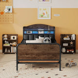 Twin Metal Platform Bed Frame With LED Light - Omega Lifestyles