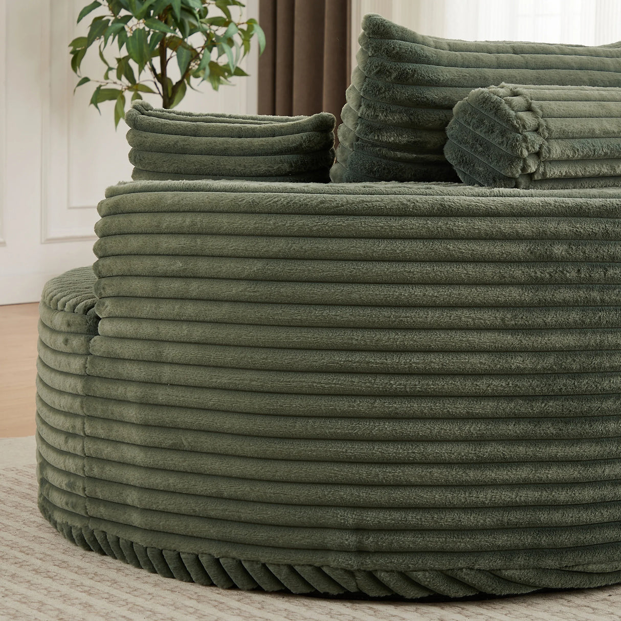 Corduroy Foam Modular Sleeper Chair No Assembly Required - Omega Lifestyles