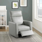 Contemporary Smoke Faux Leather Swivel Gliding Recliner Chair - Omega Lifestyles