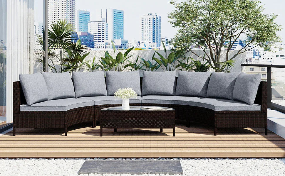 5-Piece All-Weather PE Rattan Outdoor Patio Sofa Set - Omega Lifestyles