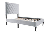 Adjustable Headboard Twin Velvet Upholstered Bed Frame - Omega Lifestyles