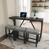 Industrial Bar Table And Chairs Set With Power Outlet - Omega Lifestyles