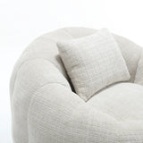 Ergonomic Chenille Foam-Padded Round Chair With Ottoman - Omega Lifestyles