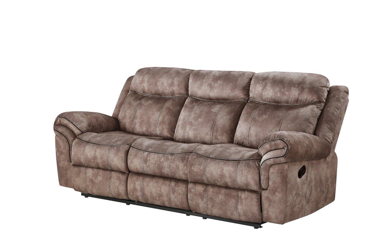 Chocolate Velvet Recliner Sofa With USB Port And Drop Down Table - Omega Lifestyles