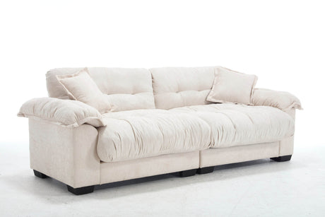 Casual 3-Seater Chenille Pleated Sofa - Omega Lifestyles