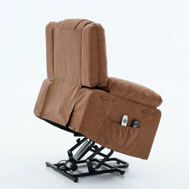 Medium-Firm PU Leather Remote-Controlled Heating Massage Recliner - Omega Lifestyles