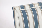 Vintage Blue White Striped Upholstered Accent Chair - Omega Lifestyles