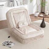 Adjustable Velvet Upholstered Massage Floor Sofa With Pillow - Omega Lifestyles