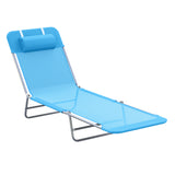Folding Adjustable Steel Frame Outdoor Chaise Lounge Chair