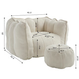 Soft Chenille Bean Bag Chair With High Resilient Foam - Omega Lifestyles