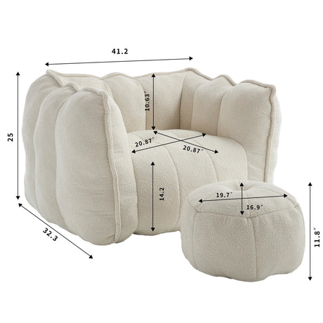 Soft Chenille Bean Bag Chair With High Resilient Foam - Omega Lifestyles