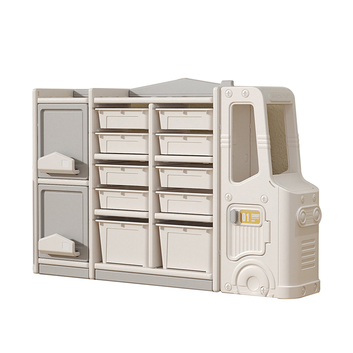 Children’s Grey HDPE Toy Storage Cabinet Organizer
