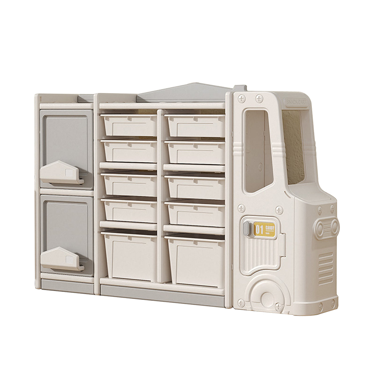 Children’s Grey HDPE Toy Storage Cabinet Organizer