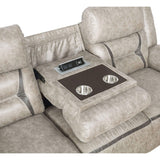 Taupe Upholstered 3-Piece Manual Reclining Living Room Set - Omega Lifestyles