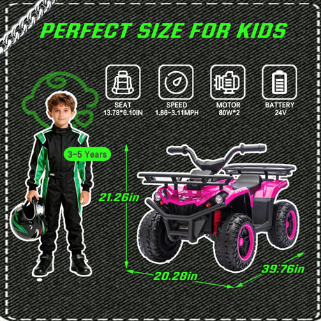 24V High-Power Kids Ride On ATV With Bluetooth - Omega Lifestyles