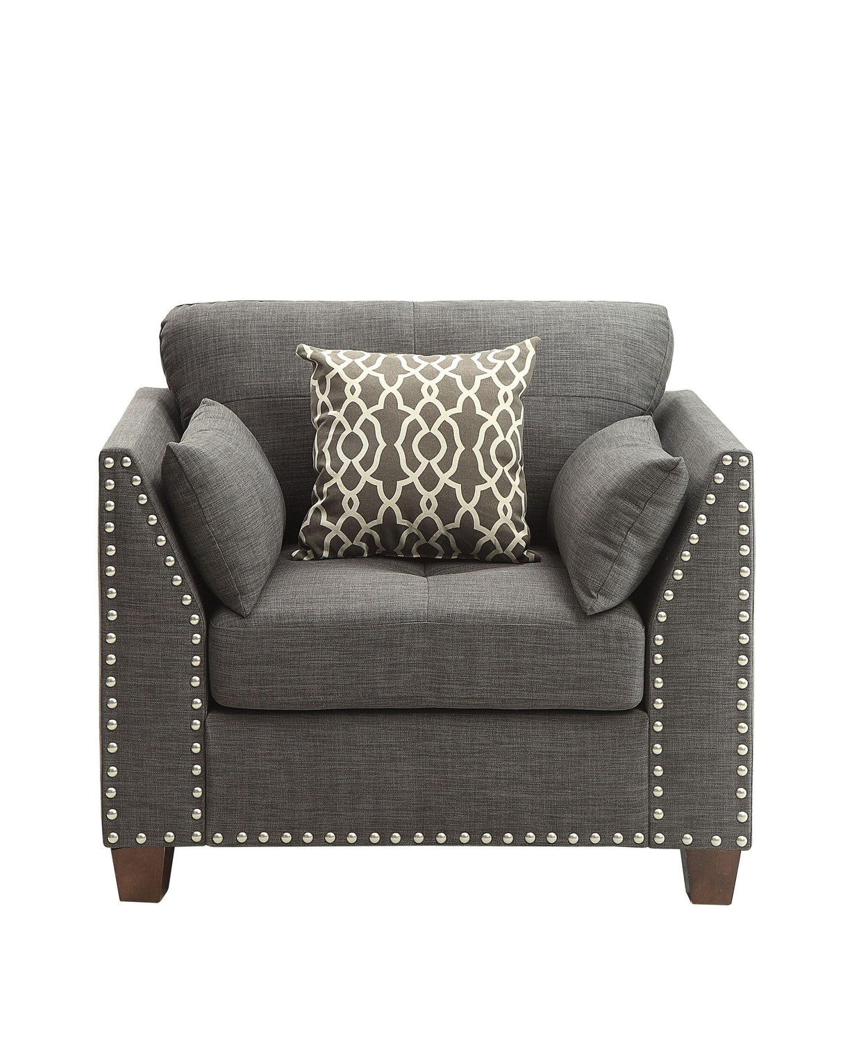 Upholstered Linen Accent Chair With 3 Pillows - Omega Lifestyles