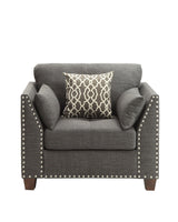 Upholstered Linen Accent Chair With 3 Pillows - Omega Lifestyles