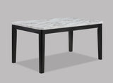 6-Piece Contemporary Faux Marble Dining Table Set With Upholstered Chairs And Bench - Omega Lifestyles